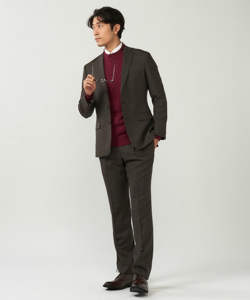 TOKYO SHIRTS（トウキョウシャツ）の「モックネック シンプル ニットセーター（ニット/セーター・メンズ・ブラック/ネイビー/ダークグレー/ボルドー/ダークパープル・LL/M/L）」の6枚目の写真