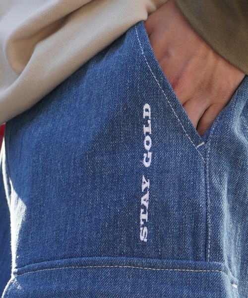 STAY GOLD(ステイゴールド)の「STAYGOLD ワイド カーゴ デニムパンツ / ワイドパンツ カーゴパンツ デニムパンツ ジーンズ(デニムパンツ・メンズ・ブルー系/ブラック/インディゴブルー・M/L)」の22枚目の写真