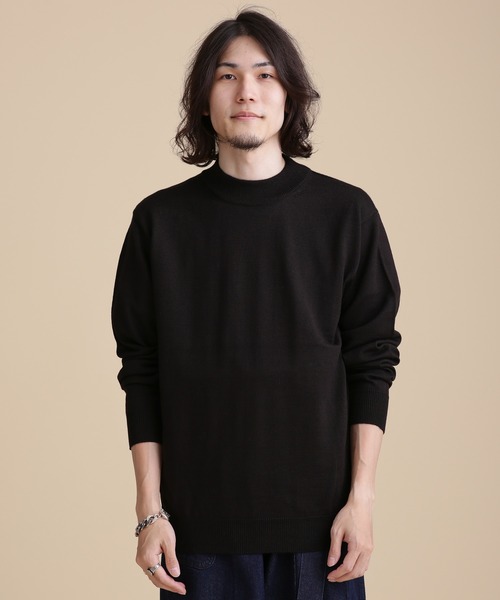 NANO universe(ナノユニバース)の「LB.04/オージーウールモックネックニット(ニット/セーター・メンズ・ホワイト/ブラック/ブルーグレー/モカ・S/M/L/XL)」の3枚目の写真