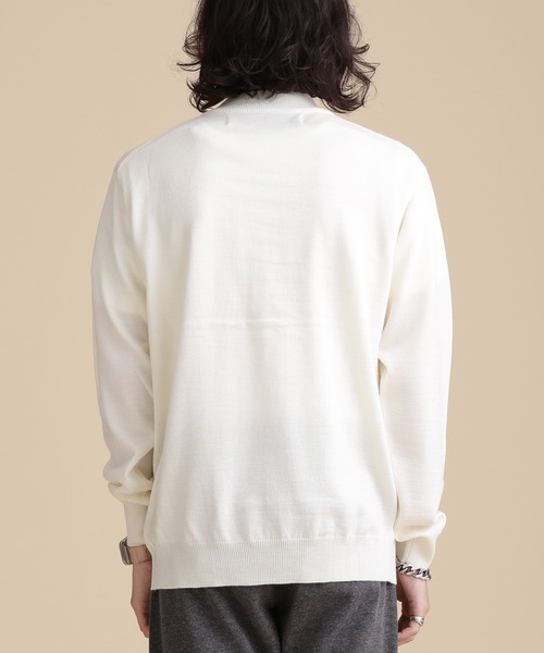 NANO universe(ナノユニバース)の「LB.04/オージーウールモックネックニット(ニット/セーター・メンズ・ホワイト/ブラック/ブルーグレー/モカ・S/M/L/XL)」の10枚目の写真