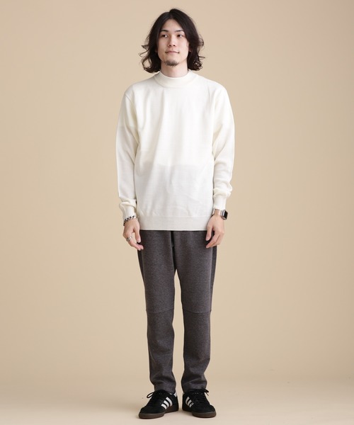 NANO universe(ナノユニバース)の「LB.04/オージーウールモックネックニット(ニット/セーター・メンズ・ホワイト/ブラック/ブルーグレー/モカ・S/M/L/XL)」の6枚目の写真