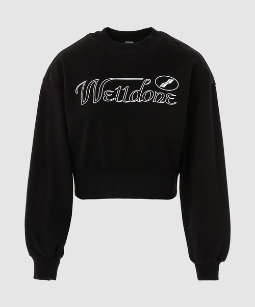 WE11DONE（ウェルダン）の「CURSIVE LOGO WOMENS CROP SWEATSHIRT（スウェット・レディース・ホワイト/ブラック・XS/S）」の2枚目の写真