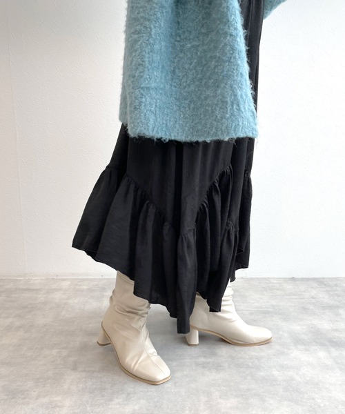 w closet（ダブルクローゼット）の「ギャザーブーツ（ブーツ・レディース・ベージュ/アイボリー/ブラック・M/L）」の20枚目の写真