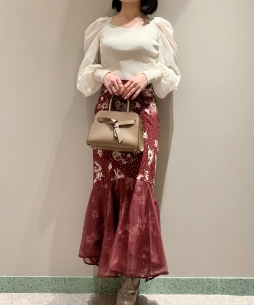 SNIDEL（スナイデル）の「スリーブシアーニットプルオーバー
