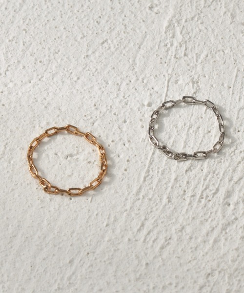 VANNIE U(ヴァニーユー)の「chain ring(リング・レディース・シルバー/ゴールド・#9/#11)」の1枚目の写真