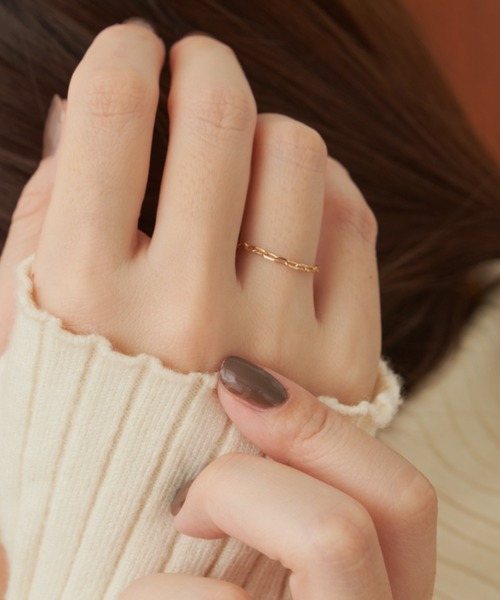 VANNIE U(ヴァニーユー)の「chain ring(リング・レディース・シルバー/ゴールド・#9/#11)」の5枚目の写真