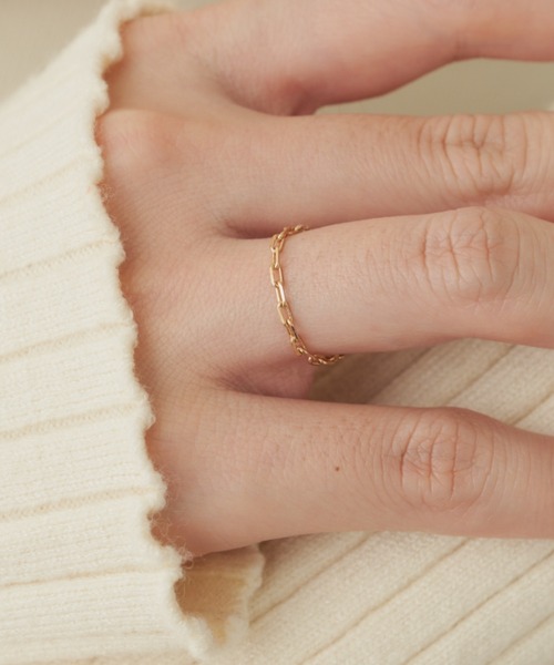 VANNIE U(ヴァニーユー)の「chain ring(リング・レディース・シルバー/ゴールド・#9/#11)」の3枚目の写真