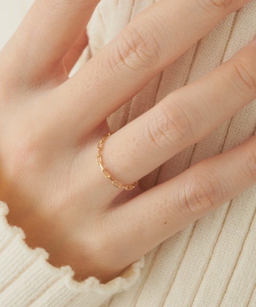 VANNIE U(ヴァニーユー)の「chain ring(リング・レディース・シルバー/ゴールド・#9/#11)」の4枚目の写真