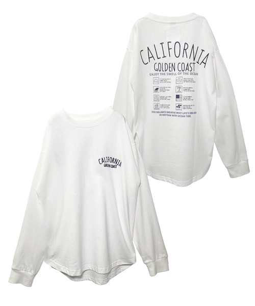 UNDERWRAPS(アンダーラップス)の「【綿100%】刺繍袖リブロンT(M3)(Tシャツ/カットソー・キッズ・ホワイト/グリーン/ブラック・120/130/140/150/160)」の1枚目の写真