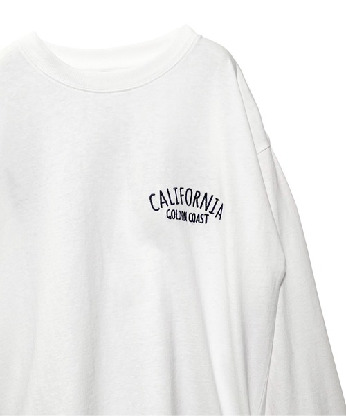 UNDERWRAPS(アンダーラップス)の「【綿100%】刺繍袖リブロンT(M3)(Tシャツ/カットソー・キッズ・ホワイト/グリーン/ブラック・120/130/140/150/160)」の4枚目の写真