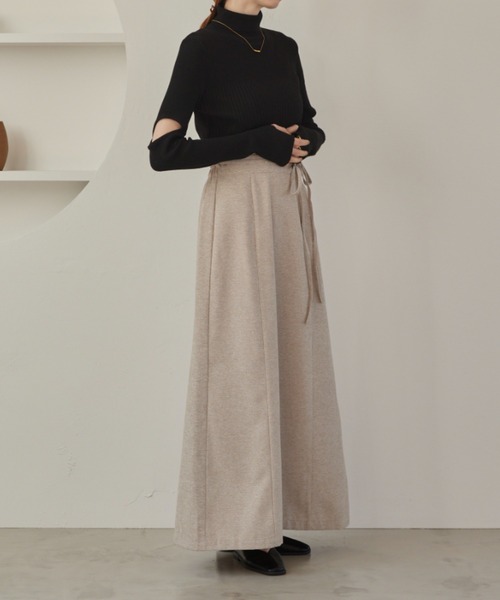 hinari（ヒナリ）の「リボンベルト付きジャガードフレアスカート（スカート・レディース・モカ/アイボリー/ブラック・SMALL/MEDIUM）」の21枚目の写真