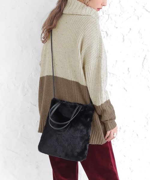 osharewalker（オシャレウォーカー）の「『フェイクファー2wayトートバッグ』（トートバッグ・レディース・グレー/レオパード・FREE）」の13枚目の写真