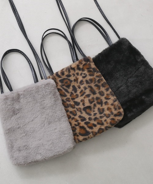 osharewalker（オシャレウォーカー）の「『フェイクファー2wayトートバッグ』（トートバッグ・レディース・グレー/レオパード・FREE）」の14枚目の写真