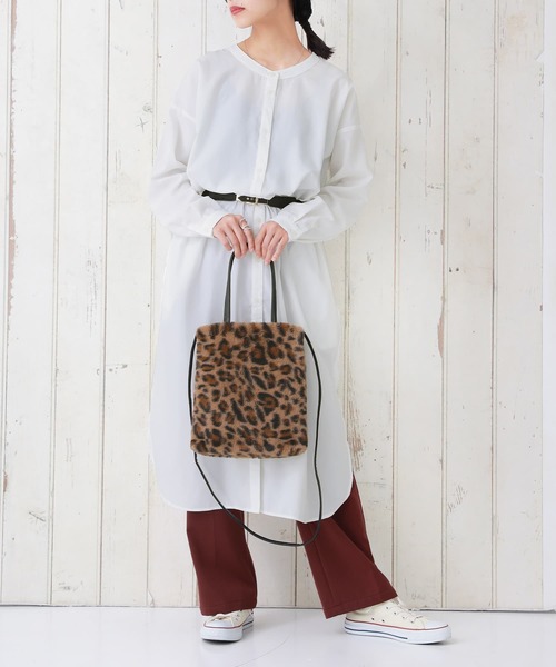 osharewalker（オシャレウォーカー）の「『フェイクファー2wayトートバッグ』（トートバッグ・レディース・グレー/レオパード・FREE）」の7枚目の写真