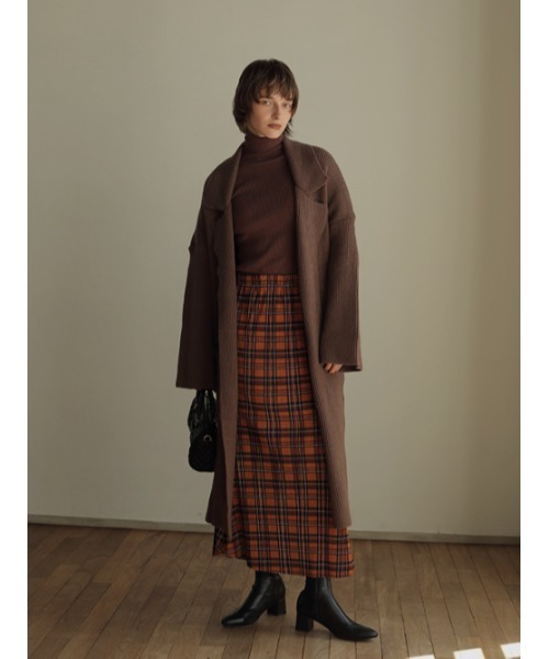 AMAIL（アマイル）の「Pleats check fitfrea skirt（スカート・レディース・オレンジ/グリーン・FREE）」の7枚目の写真