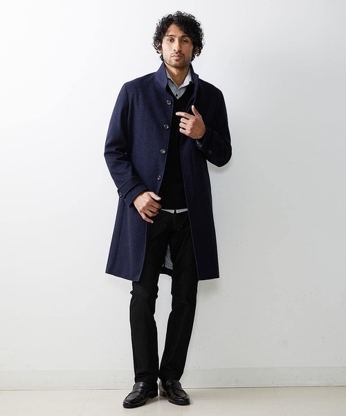 カシミヤスタンドロング丈コート（ステンカラーコート）｜MICHEL KLEIN  