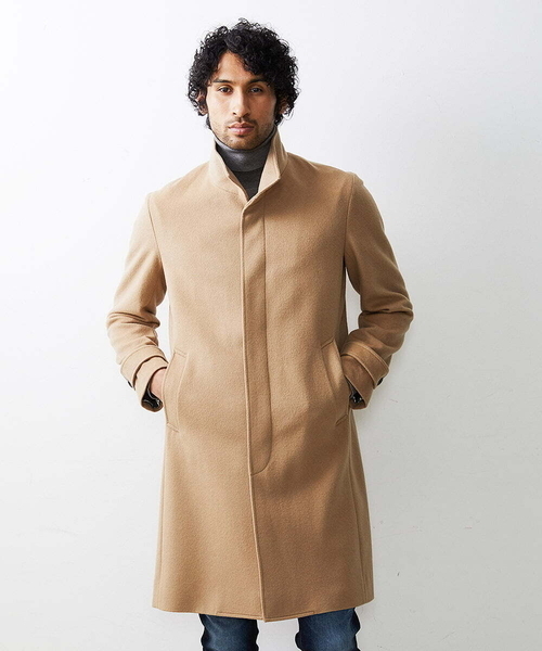 カシミヤスタンドロング丈コート（ステンカラーコート）｜MICHEL KLEIN  