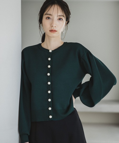 Andemiu（アンデミュウ）の「【WEB限定】パールカーディガン176417（カーディガン/ボレロ・レディース・ブラック/ブラウン/ボルドー/ブルー/グリーン/アイボリー・FREE）」の5枚目の写真