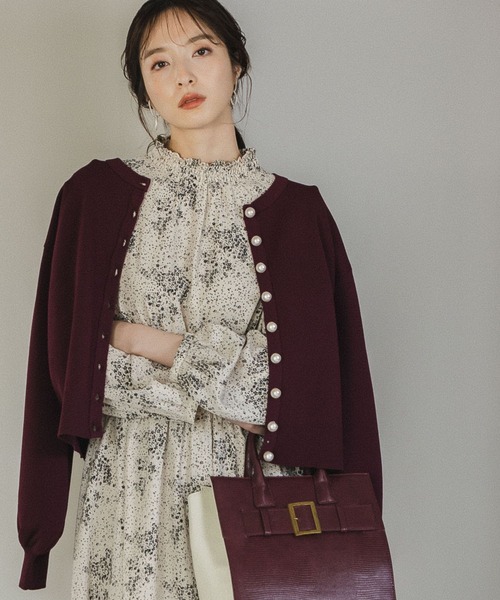Andemiu（アンデミュウ）の「【WEB限定】パールカーディガン176417（カーディガン/ボレロ・レディース・ブラック/ブラウン/ボルドー/ブルー/グリーン/アイボリー・FREE）」の6枚目の写真