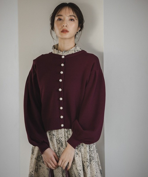 Andemiu（アンデミュウ）の「【WEB限定】パールカーディガン176417（カーディガン/ボレロ・レディース・ブラック/ブラウン/ボルドー/ブルー/グリーン/アイボリー・FREE）」の22枚目の写真