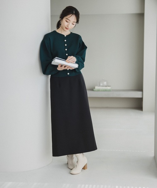 Andemiu（アンデミュウ）の「【WEB限定】パールカーディガン176417（カーディガン/ボレロ・レディース・ブラック/ブラウン/ボルドー/ブルー/グリーン/アイボリー・FREE）」の7枚目の写真