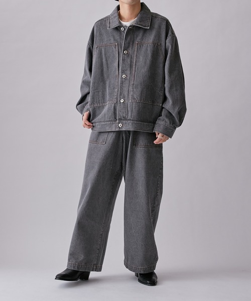 Lui's（ルイス）の「【Neucon / ニューコン】23SS デニムバギーパンツ (セットアップ対応）（デニムパンツ・メンズ・グレー/サックスブルー・1/2）」の4枚目の写真