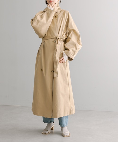 mysticベージュ トレンチコート mystic ベルト付きロングコート