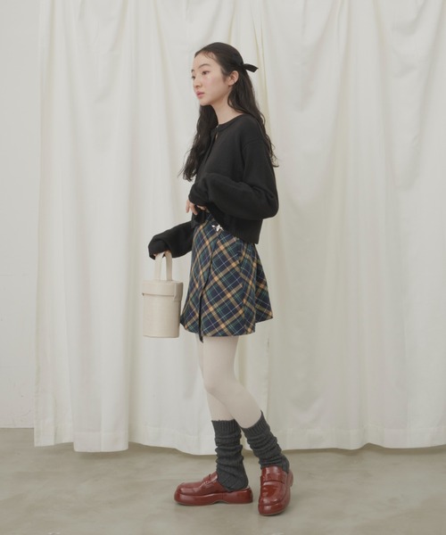 GIUNON(ジウノン)の「knit cardigan / ニットカーディガン(カーディガン/ボレロ・レディース・ブラック/グリーン・FREE)」の13枚目の写真