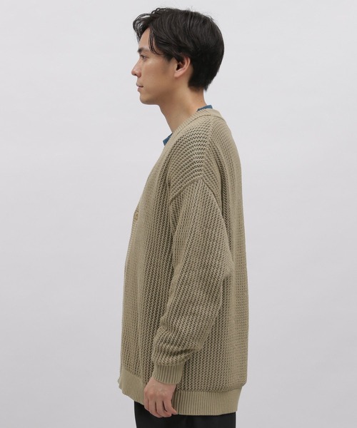 LAKOLE(ラコレ)の「MVSメッシュ編みカーディガン / 178699(カーディガン/ボレロ・メンズ・グレイッシュベージュ/オレンジ/ブルー/グリーン/ブラック・MEDIUM/LARGE)」の6枚目の写真