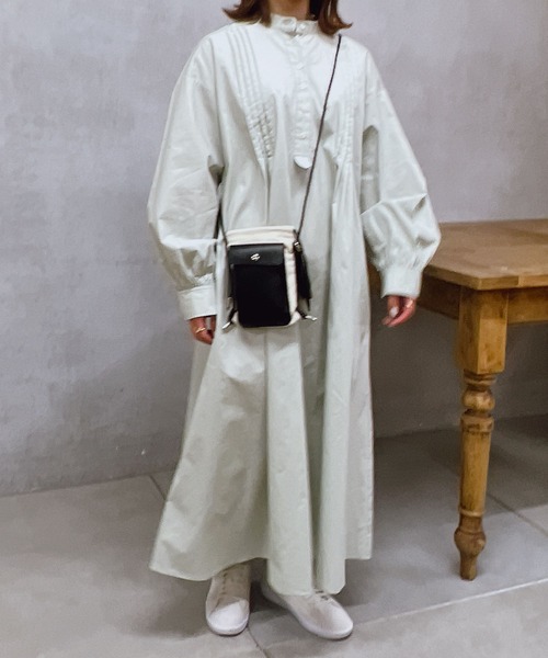 un dix cors(アンディコール)の「レースアップシャツワンピース(シャツワンピース・レディース・ブラック/ホワイト/グリーン・FREE)」の9枚目の写真