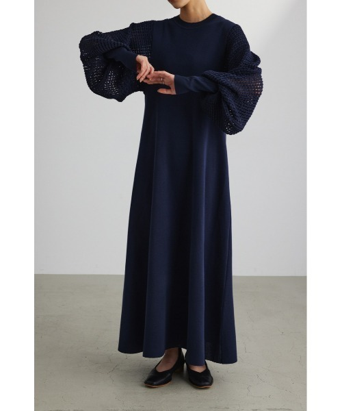 STYLEMIXER(スタイルミキサー)の「クロシェスリーブニットワンピース(ワンピース・レディース・グリーン/アイボリー/ネイビー・SMALL/MEDIUM)」の3枚目の写真