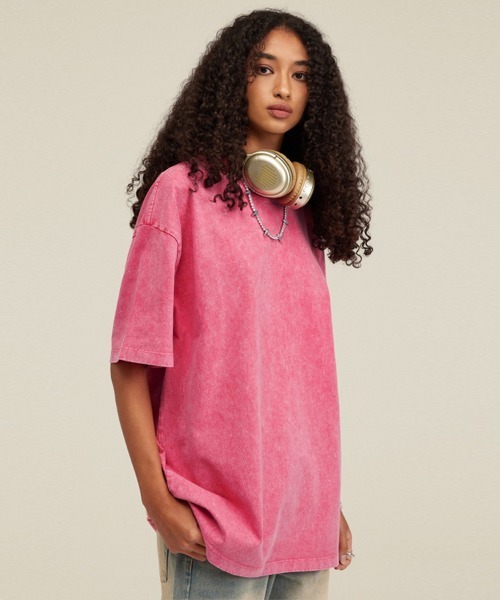 Ressaca(レサーカ)の「オーバーサイズ ユーズド加工 半袖 クルーネック無地Tシャツ(Tシャツ/カットソー・メンズ・カーキ/ブラック/ライトブルー/チャコールグレー/ベージュ/パープル/ブラウン/ピンク・S/M/L/XL)」の8枚目の写真