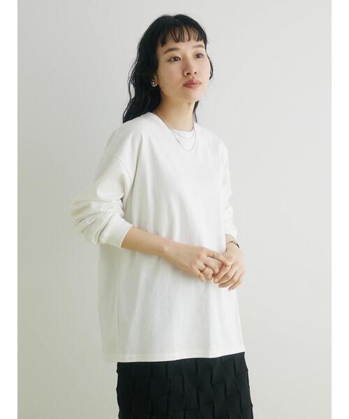 CRAFT STANDARD BOUTIQUE(クラフトスタンダードブティック)の「BOUTIQUE L/S TEE-D(Tシャツ/カットソー・レディース・オフホワイト/ブラック/カーキ・M/XL/L)」の9枚目の写真