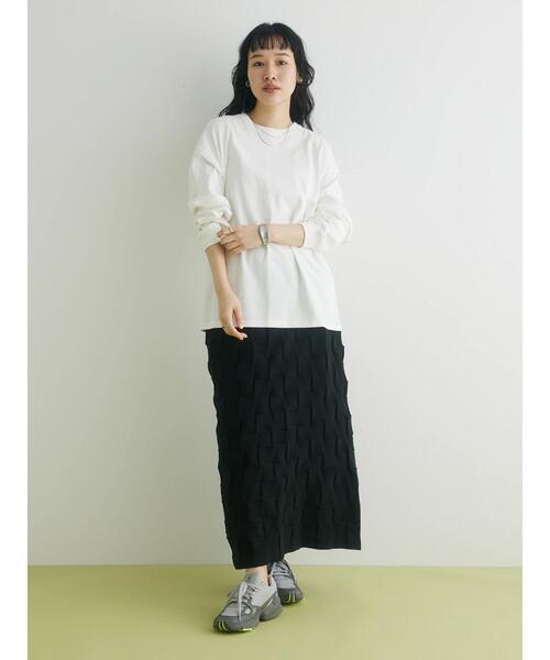 CRAFT STANDARD BOUTIQUE(クラフトスタンダードブティック)の「BOUTIQUE L/S TEE-D(Tシャツ/カットソー・レディース・オフホワイト/ブラック/カーキ・M/XL/L)」の16枚目の写真