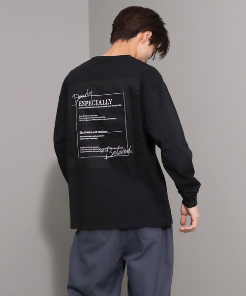CRAFT STANDARD BOUTIQUE(クラフトスタンダードブティック)の「BOUTIQUE L/S TEE-D(Tシャツ/カットソー・レディース・オフホワイト/ブラック/カーキ・M/XL/L)」の2枚目の写真