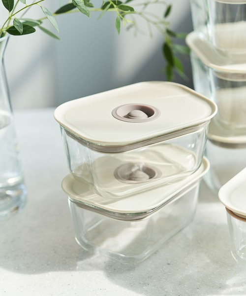 FIKA GLASS 耐熱ガラス製食品保存容器 四角タイプ 470ml単品（キッチン