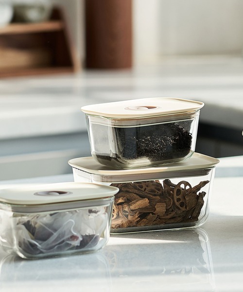 FIKA GLASS 耐熱ガラス製食品保存容器 四角タイプ 470ml単品（キッチン