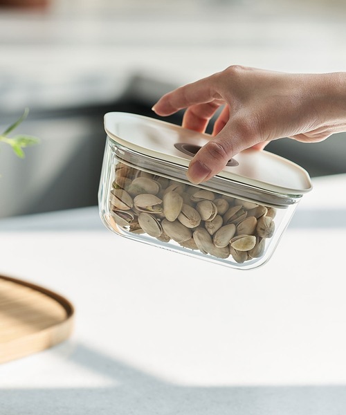 FIKA GLASS 耐熱ガラス製食品保存容器 四角タイプ 470ml単品（キッチン