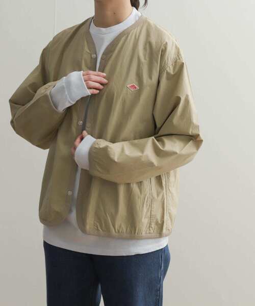 DANTON(ダントン)の「DANTON SHIRTS CARDIGAN(ノーカラージャケット・レディース・ベージュ/パープル/ライトグレー・38)」の8枚目の写真