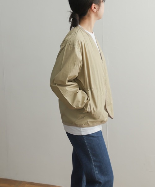 DANTON(ダントン)の「DANTON SHIRTS CARDIGAN(ノーカラージャケット・レディース・ベージュ/パープル/ライトグレー・38)」の11枚目の写真