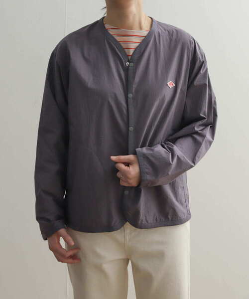 DANTON(ダントン)の「DANTON SHIRTS CARDIGAN(ノーカラージャケット・レディース・ベージュ/パープル/ライトグレー・38)」の12枚目の写真