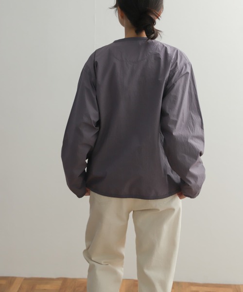 DANTON(ダントン)の「DANTON SHIRTS CARDIGAN(ノーカラージャケット・レディース・ベージュ/パープル/ライトグレー・38)」の13枚目の写真
