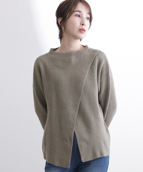 ElegChic(エレグシック)の「2wayクロスアシメセーター(ニット/セーター・レディース・ブラック/グレー/ベージュ/ライトグレー/ブラウン・M/XL/4L)」の14枚目の写真