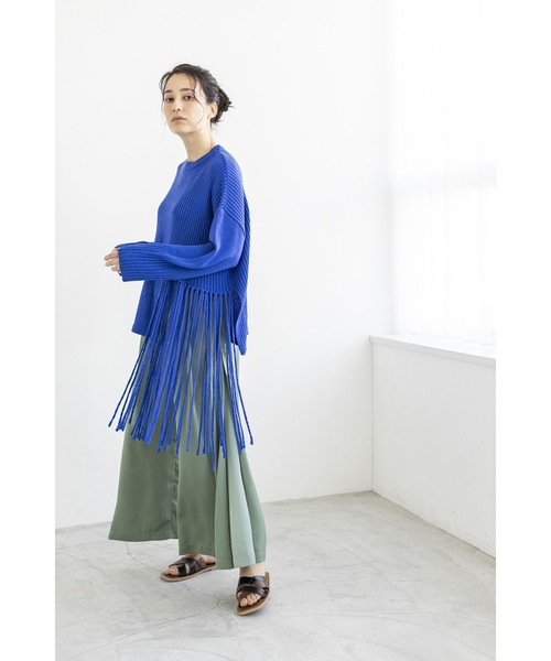 OSMOSIS（オズモーシス）の「バイカラーサイドタックパンツ（その他パンツ・レディース・ブラック/ベージュ/グリーン・ONE SIZE）」の8枚目の写真