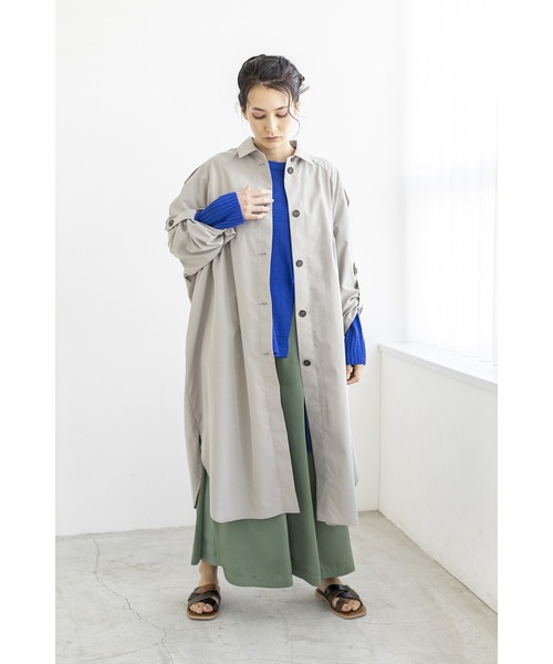 OSMOSIS（オズモーシス）の「バイカラーサイドタックパンツ（その他パンツ・レディース・ブラック/ベージュ/グリーン・ONE SIZE）」の9枚目の写真