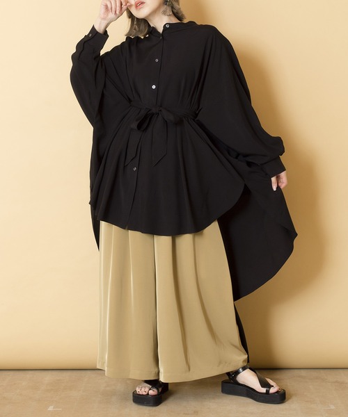 OSMOSIS（オズモーシス）の「バイカラーサイドタックパンツ（その他パンツ・レディース・ブラック/ベージュ/グリーン・ONE SIZE）」の20枚目の写真