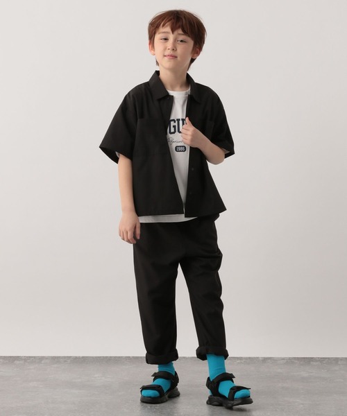 GLOBAL WORK（グローバルワーク）の「エアかるシャツ/168655（シャツ/ブラウス・キッズ・ベージュ系その他3/ブラック・120cm/140cm/160cm/110cm/130cm/150cm/100cm）」の21枚目の写真