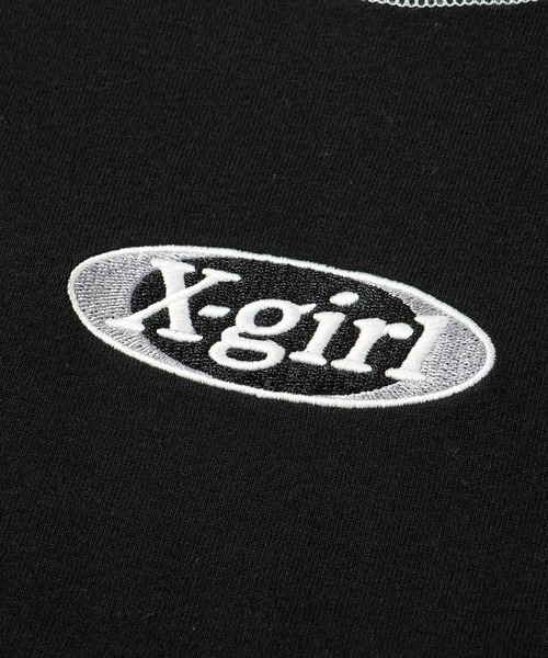 X-girl（エックスガール）の「BICOLOR STITCH S/S BABY TEE（Tシャツ/カットソー・レディース・ライトパープル/ホワイト/ブラック・S/M）」の5枚目の写真