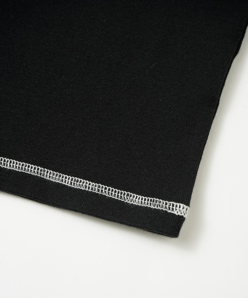 X-girl（エックスガール）の「BICOLOR STITCH S/S BABY TEE（Tシャツ/カットソー・レディース・ライトパープル/ホワイト/ブラック・S/M）」の17枚目の写真