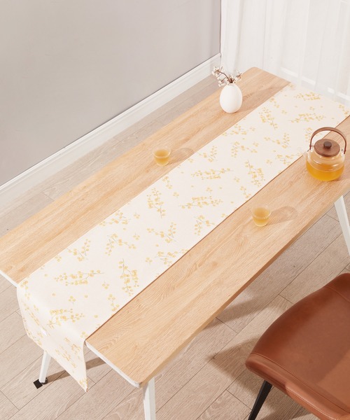 セール】天然リネン テーブルランナー 花柄（ランチョンマット